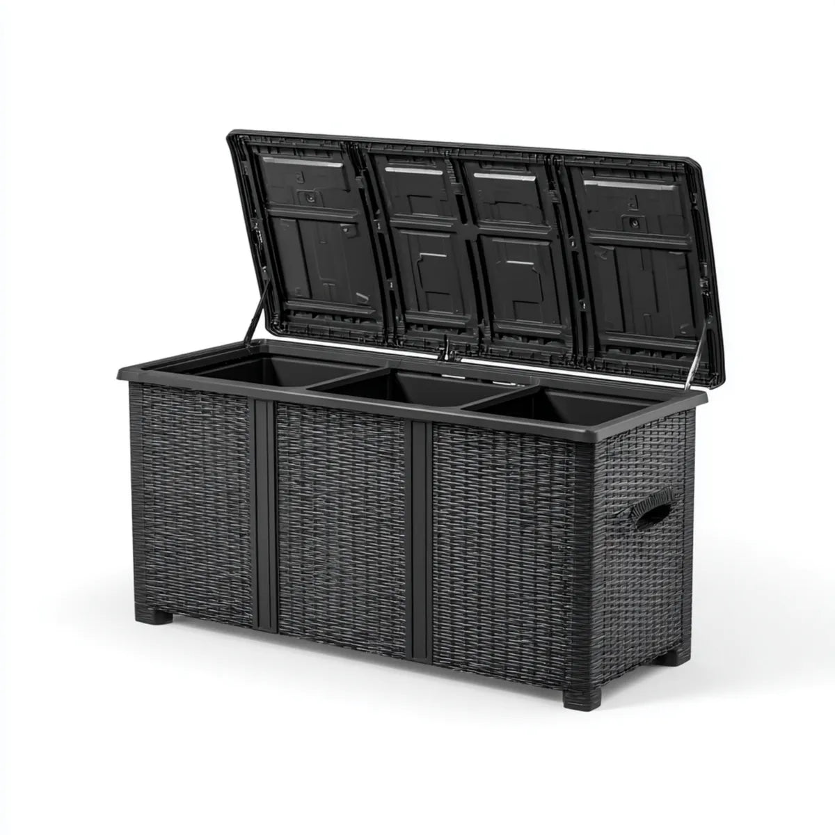 Coffre de rangement extérieur noir 400 L en polypropylène rectangulaire 120 x 56 x 63 cm
