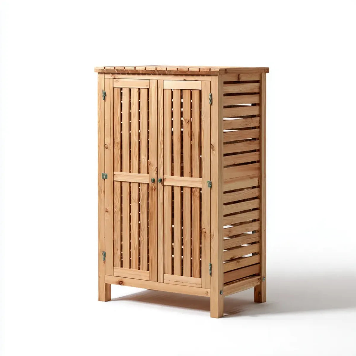 Armoire de rangement extérieur naturelle 80 x 45 x 120 cm en pin massif rectangulaire