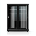 Armoire de chambre à 2 portes coulissantes noire 180 x 60 x 200 cm en MDF mélaminé rectangulaire