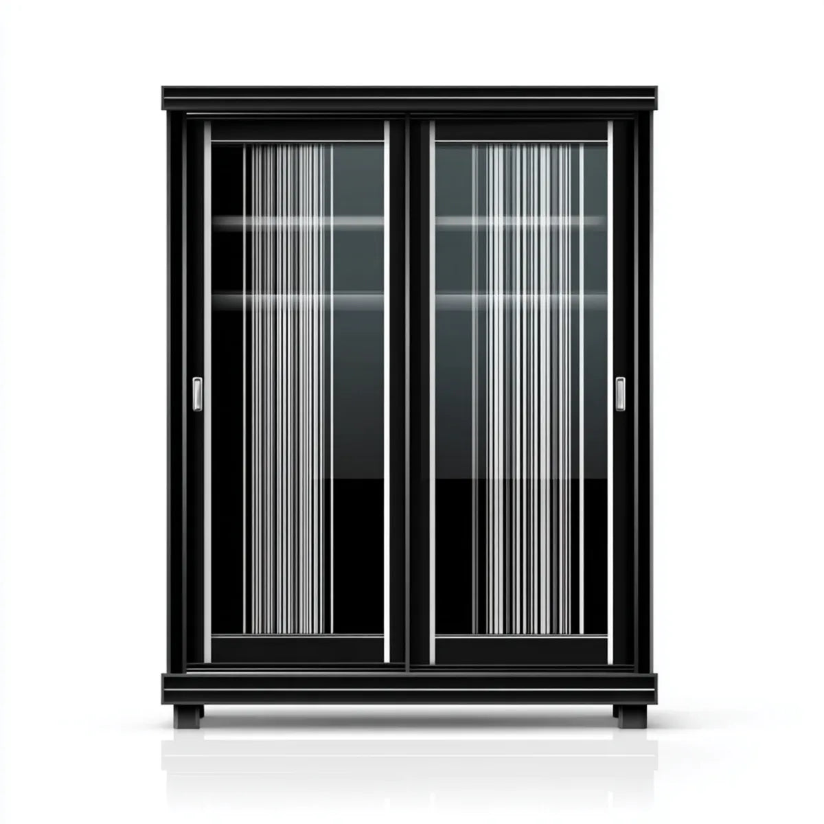 Armoire de chambre à 2 portes coulissantes noire 180 x 60 x 200 cm en MDF mélaminé rectangulaire