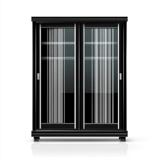 Armoire de chambre à 2 portes coulissantes noire 180 x 60 x 200 cm en MDF mélaminé rectangulaire