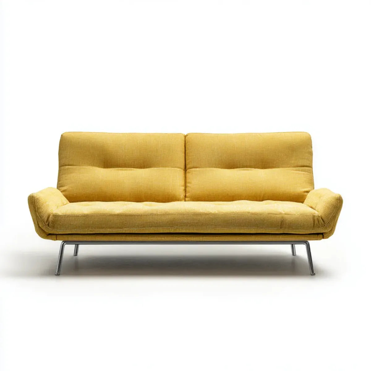 Canapé droit 3 places jaune moutarde en polyester 190 x 85 x 82 cm