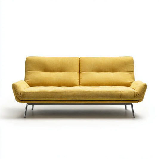 Canapé droit 3 places jaune moutarde en polyester 190 x 85 x 82 cm