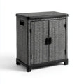 Armoire de rangement extérieure gris anthracite en polypropylène effet rotin rectangulaire 68 x 39 x 90 cm